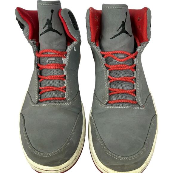Jordan 1 Flight Basketball Sneakers Mens Sz 10.5 Hoop Shoes Gray Red 881434-004 main image 8